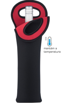 Porta Garrafa em Neoprene Boccati (preto e vermelho)