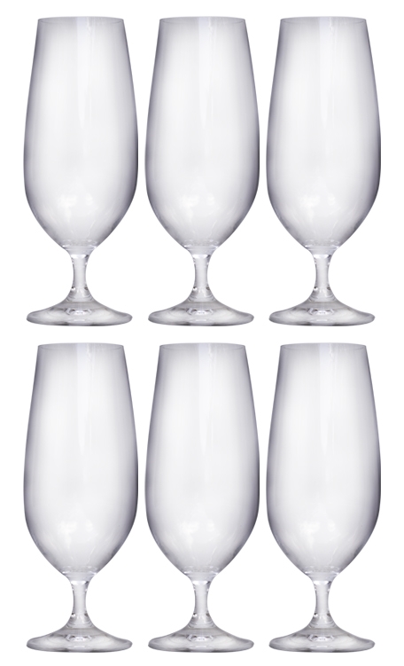 Conjunto 6 Taças de Cristal Titânio Bohemia para Cerveja 380ml