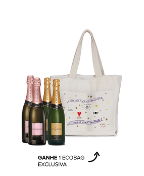 Kit 2 garrafas Chandon Brut 750ml + 2 garrafas Chandon Brut Rosé 750ml + Chandon Ecobag