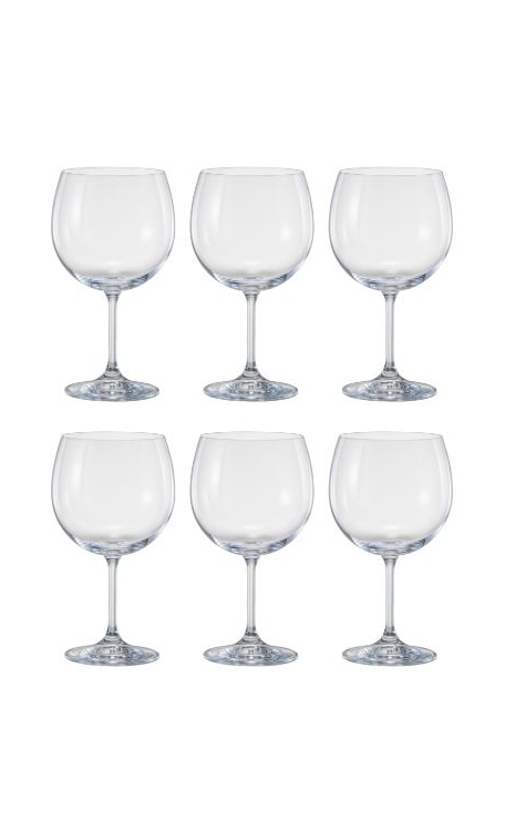 Conjunto 6 Taças de Cristal Ecológico Bohemia Gin Anna 600ml