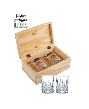 Kit Riedel Tumbler Whisky Spey em Caixa de Madeira