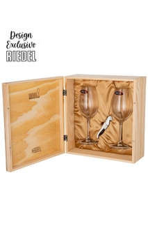 Kit Riedel Marie Jeanne com Saca-rolhas Koala em Caixa de Madeira